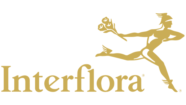 golden logo of interflora to send flowers when notifying family members of death in Perth Western Australia WA Sydney New South Wales NSW Melbourne Victoria VIC Brisbane Queensland QLD