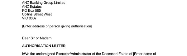 Authorisation Letter – Banks & Financial Institution a picture of an authorisation letter template to banks and financial institutions