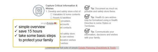 a picture of a simple estate planning checklist for testators