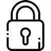 a padlock icon black and white
